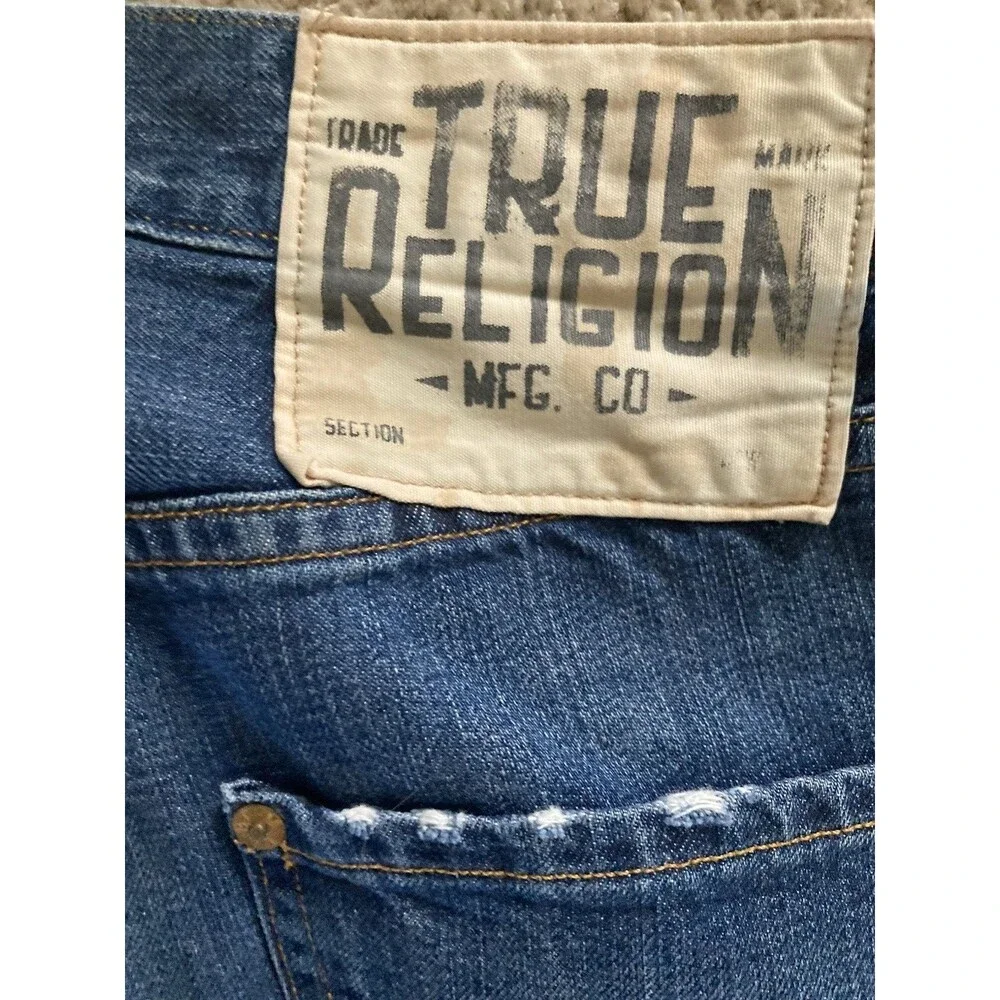 True Religion Men Geno Slim Fit Straight Jean Sz 29 Midnight Blue ButtonFly READ